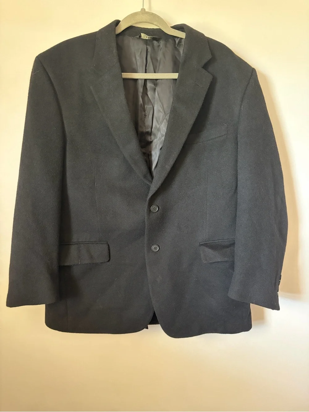Jos. A Bank men’s camel hair blazer sport coat black preppy 44S